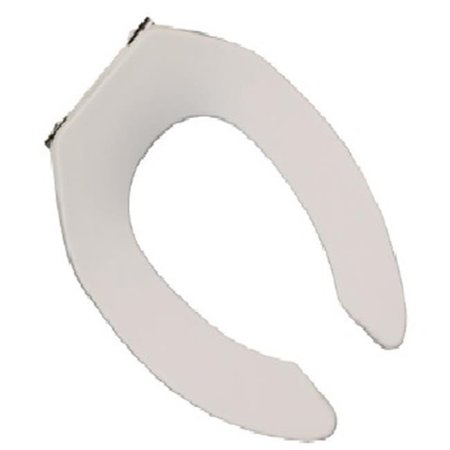 PLUMBING TECHNOLOGIES Plumbing Technologies 4F1E5C-00 Slow Close Commercial Quality Elongated Toilet Seat with Stainless Steel Hinges Post; White 4F1E5C-00